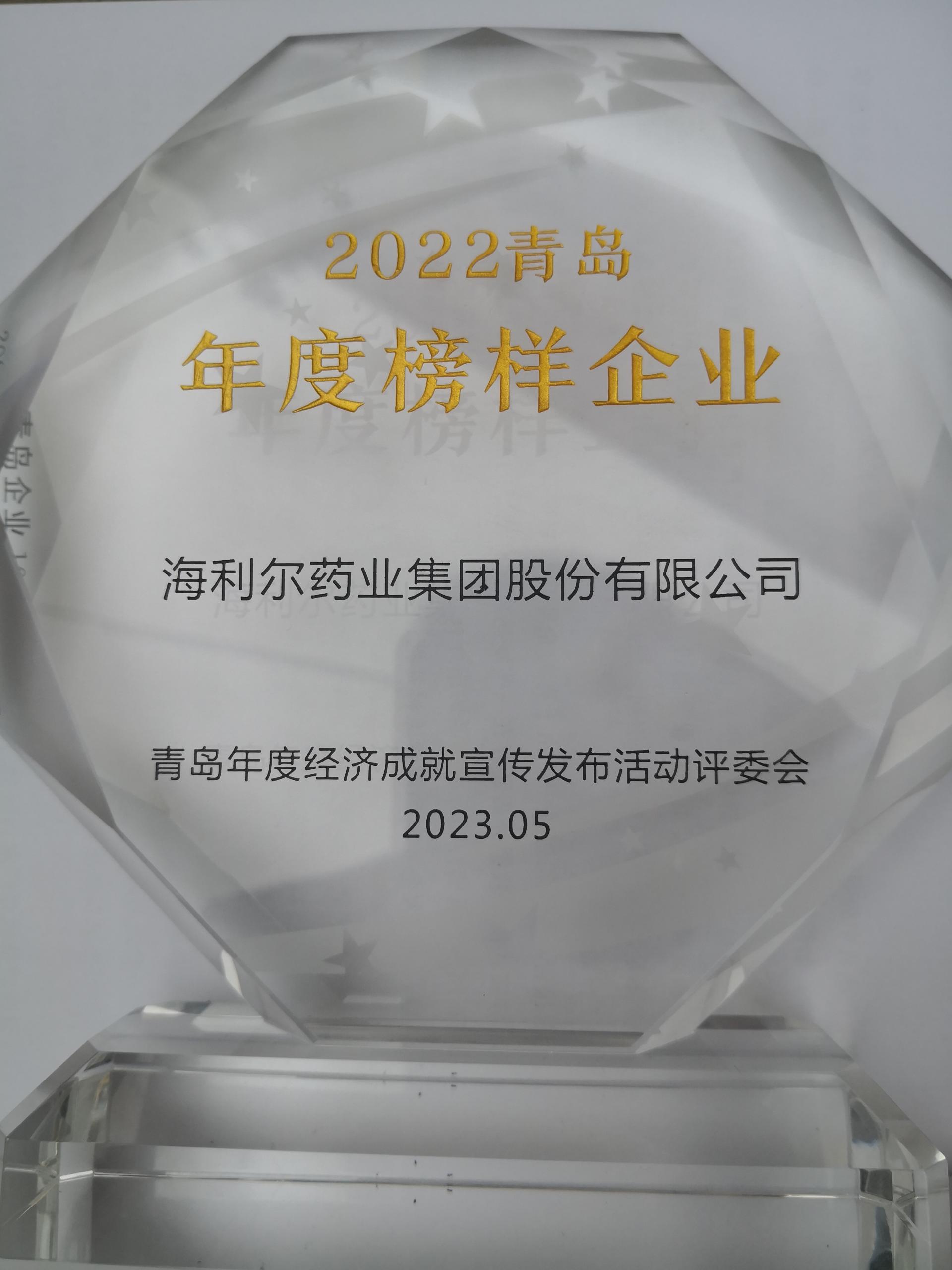 祝賀！集團(tuán)獲評2022青島年度榜樣企業(yè)